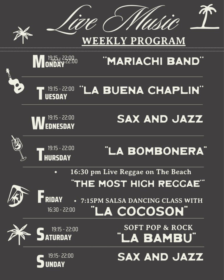 Weekly Program Live Music Calendar